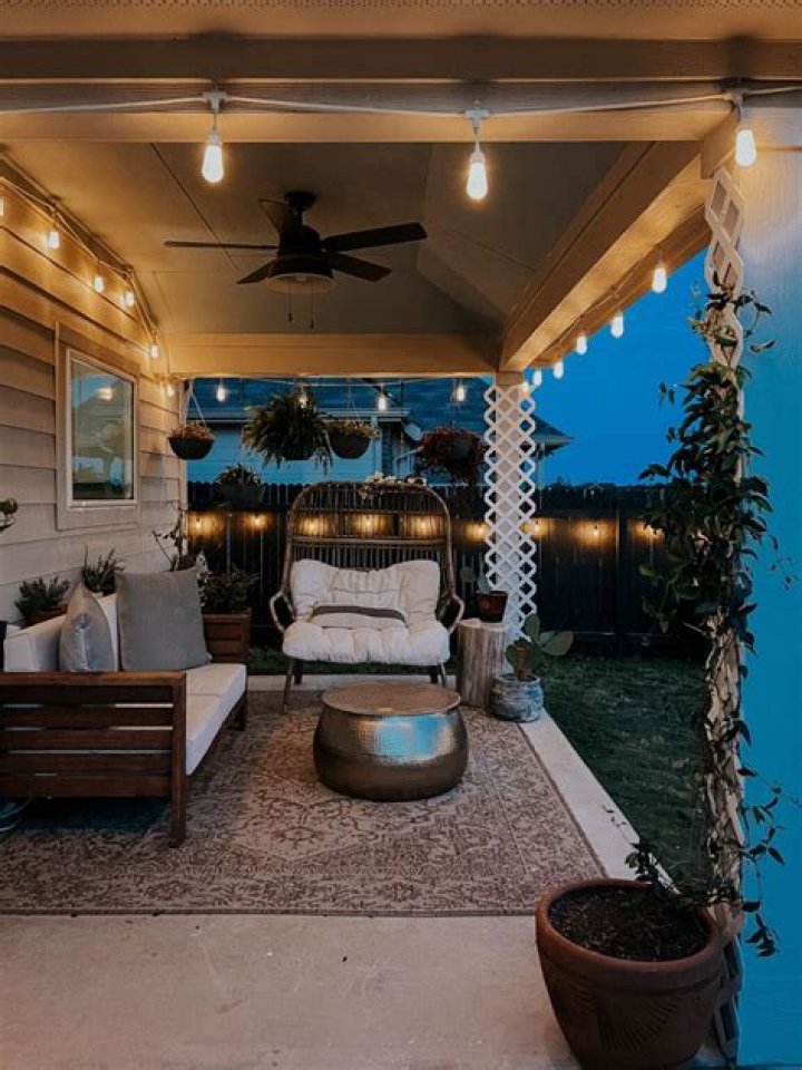 How do you hang lights on a patio