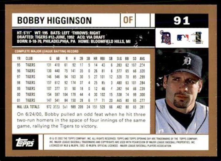 How much is Bobby Higginson worth