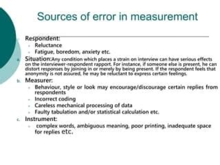What are some common sources of measurement error