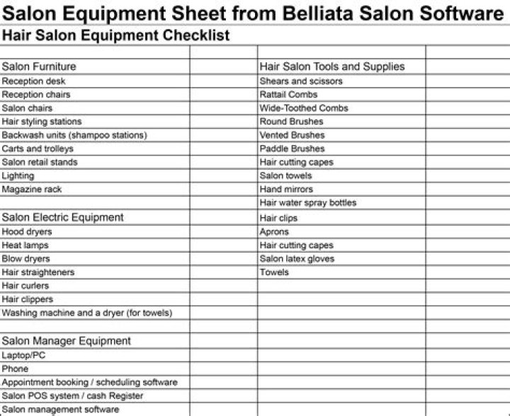 What equipment do hair salons use