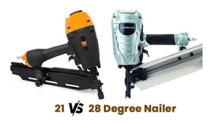 What is the difference between a 21 and 28 degree framing nailer