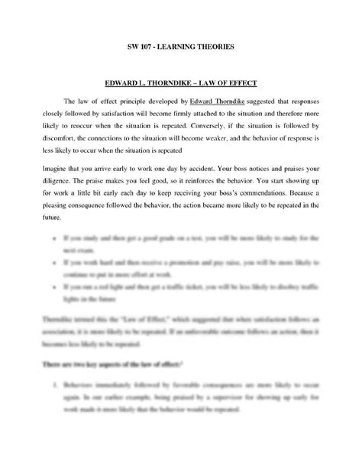 What is the law of effect quizlet